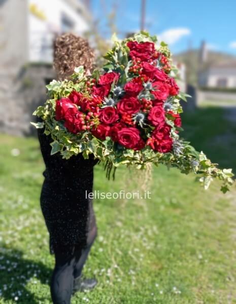 Bouquet cuore di rose 